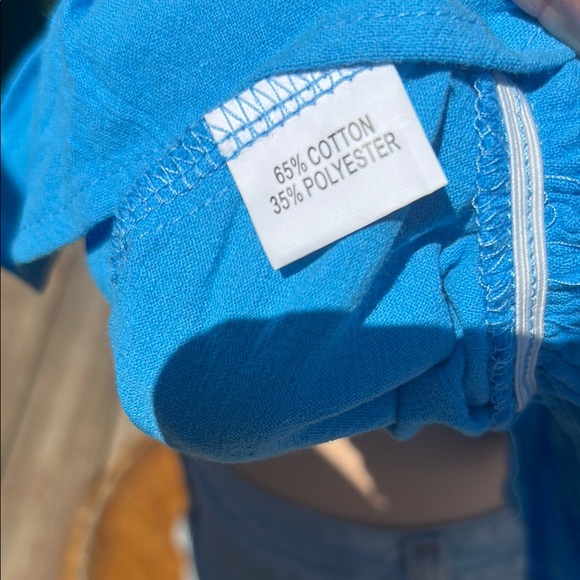 Fancyinn Blue Ruffled Peplum Crop Top- NWT's - Large - Cotton Blend - Picture 9 of 9